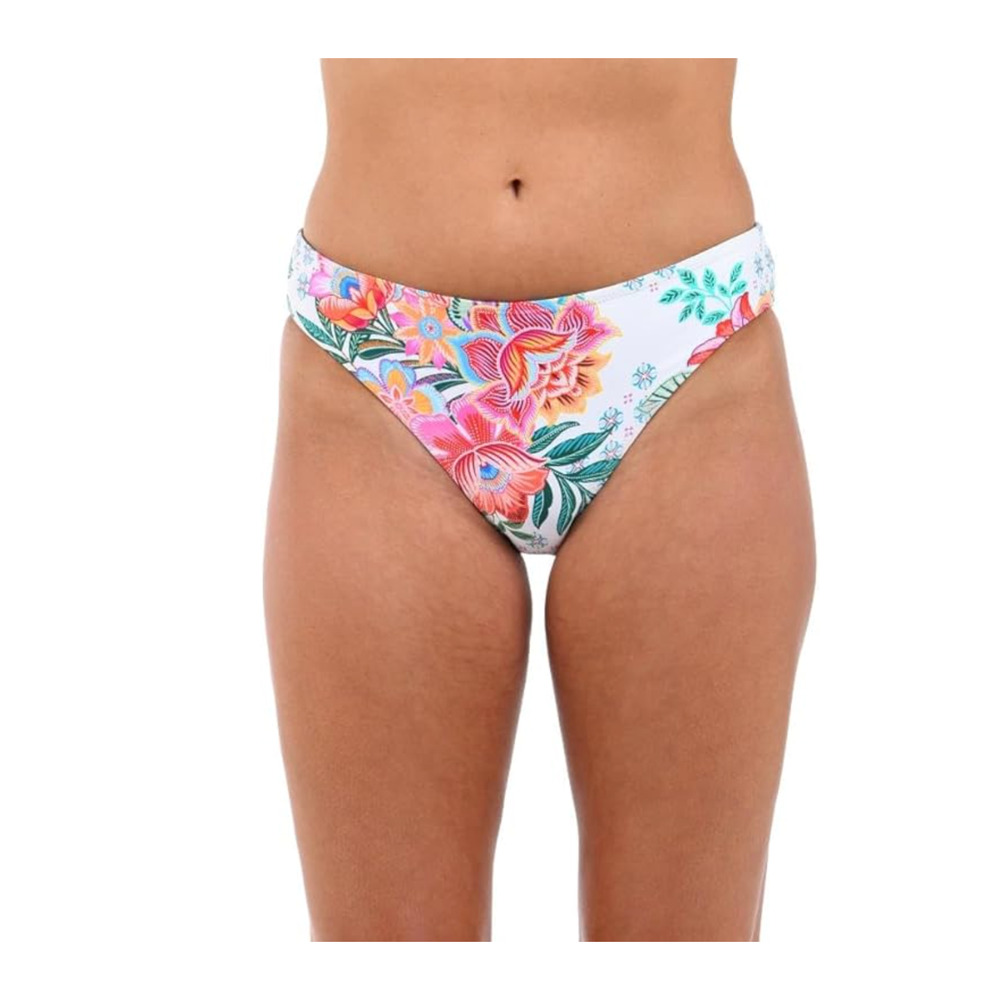 NWT La Blanca Hipster Bikini Bottom Women 10 White Riviera Resort Swim Beach UPF